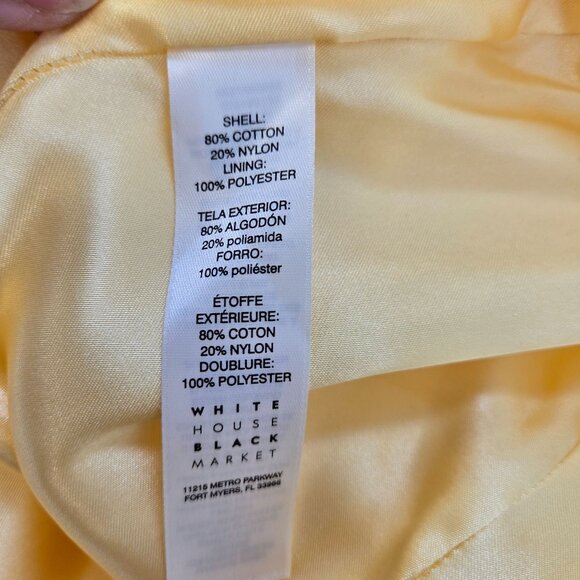 White House Black Market Yellow Geometric Lace Overlay Fit & Flare Dress Size 6 - Picture 7 of 7